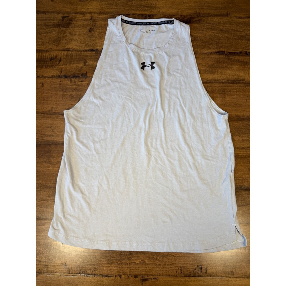 Under Armour Mens XL Loose Fit Muscle Tank Top Gray Sleeveless Training Shirt